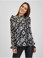 White-black women's patterned blouse ORSAY - Ladies