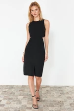 Trendyol Black Fitted Cut Out Detailed Sleeveless Midi Pencil Skirt Woven Dress