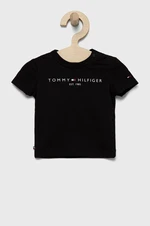 Dětské tričko Tommy Hilfiger černá barva, KN0KN01487