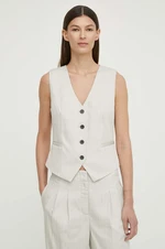 Vesta Bruuns Bazaar PinBBBielle waistcoat šedá barva, jednořadá, BBW4014