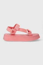 Sandály Tommy Jeans TJW EVA SANDAL dámské, růžová barva, na platformě, EN0EN02466