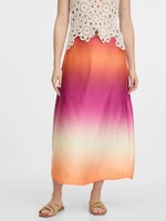 Orsay Women's Pink and Orange Satin Maxi Skirt
