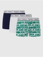 Set of three boxer shorts in blue, white and green Pepe Jeans