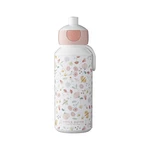 Biało-jasnoróżowa butelka dla dzieci 400 ml Flowers & butterflies – Mepal