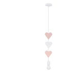 Biało-różowa lampa dziecięca z metalowym kloszem Hearts – Candellux Lighting