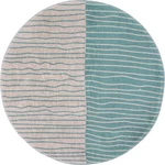 Kremowo-turkusowy okrągły dywan odpowiedni do prania ø 120 cm Yuvarlak – Vitaus
