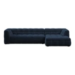 Niebieski aksamitny narożnik Windsor & Co Sofas Vesta, prawostronny