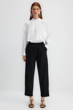 Trendyol X Kevser Sarıoğlu Black Elastic Waist Woven Trousers