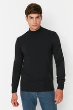 Trendyol Navy Blue Men's Slim Fit Half Turtleneck Basic Knitwear Sweater