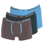 Bushman boxerky Edward 3Pack dark brown/dark grey/light blue S