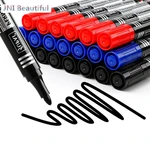 Waterproof Marker Pen Oil Permanent Dual Tip 2.8 mm Nib Black Blue Red Art Marker Pens School Office Stationery