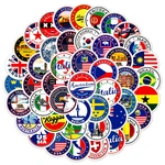 60Pcs National Flags Stickers Toys Sticker DIY Scrapbooking Suitcase Flag Logo Envelope Sealing Sticker