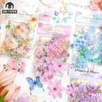 Mr. Paper Retro Butterfly Flower Sticker Pack Gilding Plant Handbook Material Decoration Collage Stationery 40pcs/pack