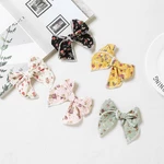 5 Colors New Print Flower Baby Hair Clips For Girls Children Bowknot Barrettes Hairpin Metal Korean Kawaii Kids Hair Accessories