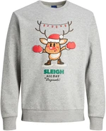 Jack&Jones Pánská mikina JORXMAS Standard Fit 12247523 Light Grey Melange M