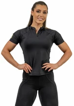 Nebbia Compression Zipper Shirt INTENSE Ultimate Black/Gold L Fitness tričko