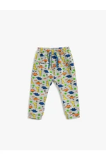 Koton Dinosaur Printed Sweatpants Tie the Waist with Pockets.