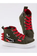 Denokids Dinosaur Boys' Khaki Sneakers Sneakers