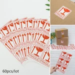 60pcs/lot Fragile Warning Label Sticker Hazard Warning Sign Handle With Care Keep Express Label Adhesive