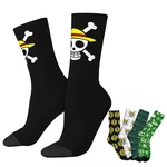 One Piece Manga Animated Socks Men's Women's Funny Happy Skull Flag Socks Novelty Spring Summer Autumn Winter Socks Gifts