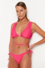 Trendyol Fuchsia trojuholník kravata bikiny top