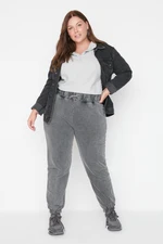 Trendyol Curve Plus Size Sweatpants - Gray - Loose