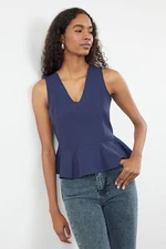 Trendyol Navy Blue Flounce Woven Blouse