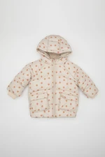 DEFACTO Baby Girl Floral Hooded Puffer Jacket