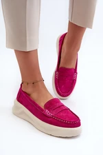 Suede women's loafers Fuchsia Filidia