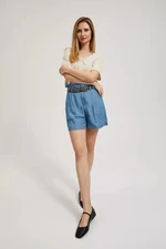 Women's denim shorts MOODO - light blue