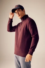 DEFACTO Comfort Fit Zippered Stand Collar Basic Sweatshirt