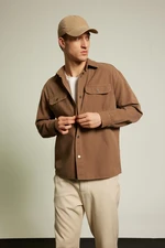 DEFACTO Relax Fit Polo Neck Canvas Shirt