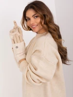 Beige touch gloves with knitted insulation