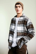 DEFACTO Regular Fit Polo Neck Checked Patterned Shirt Jacket