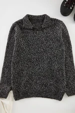 Trendyol Anthracite Unisex Half Turtleneck Flecked Knitwear Sweater