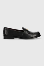 Kožené mokasíny Tory Burch CLASSIC LOAFER dámské, černá barva, na plochém podpatku, 150907-006