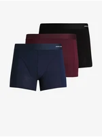 Jack & Jones Set of three men's boxers in dark blue, burgundy and black Jac - Men