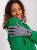 Dark grey tactile gloves with pompom