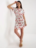 White floral viscose dress RUE PARIS