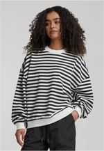 Dámská mikina Oversized Striped - černá/smetanová