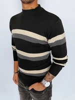 Men's Striped Turtleneck Black Dstreet