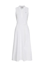 Tommy Hilfiger Dress - FIT &amp; FLARE MIDI POLO DRESS NS white