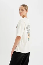 DEFACTO Loose Fit Crew Neck Printed Short Sleeve T-Shirt