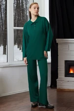 Trendyol Emerald Green Polo Neck Knitwear Bottom-Top Set