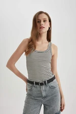 DEFACTO Slim Fit Striped Round Neck Ribbed Camisole Tank Top