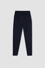 DEFACTO Boys Navy Blue Elastic Waist Leg Pocket Jogger School Sweatpants