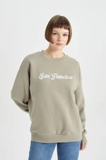 DEFACTO Relax Fit Crew Neck Thick Sweatshirt