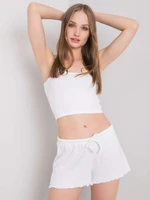 RUE PARIS White ribbed shorts