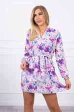 Floral dress with clutch neckline powder pink