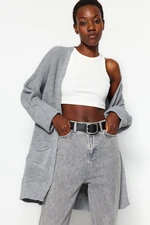 Trendyol Grey oversized úpletový kardigán